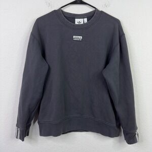 Adidas Sweatshirt Womens S Gray Crewneck Minimalist Sporty Streetwear Casual